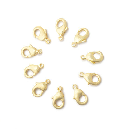 10mm Brushed Lobster Clasp Set of 10 Pieces