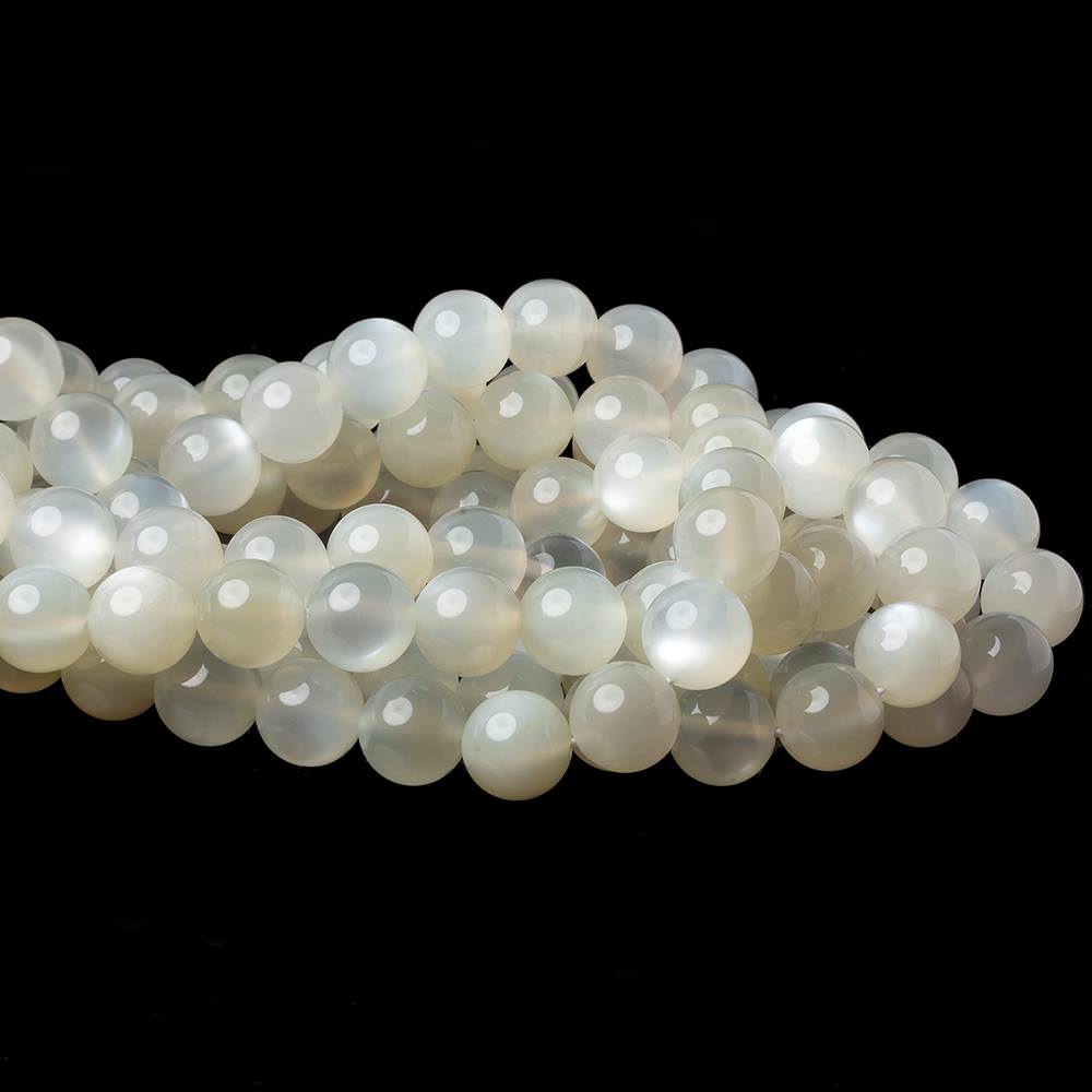 10mm Ceylon Off White Moonstone Plain Rounds 16 inch 41 beads AA