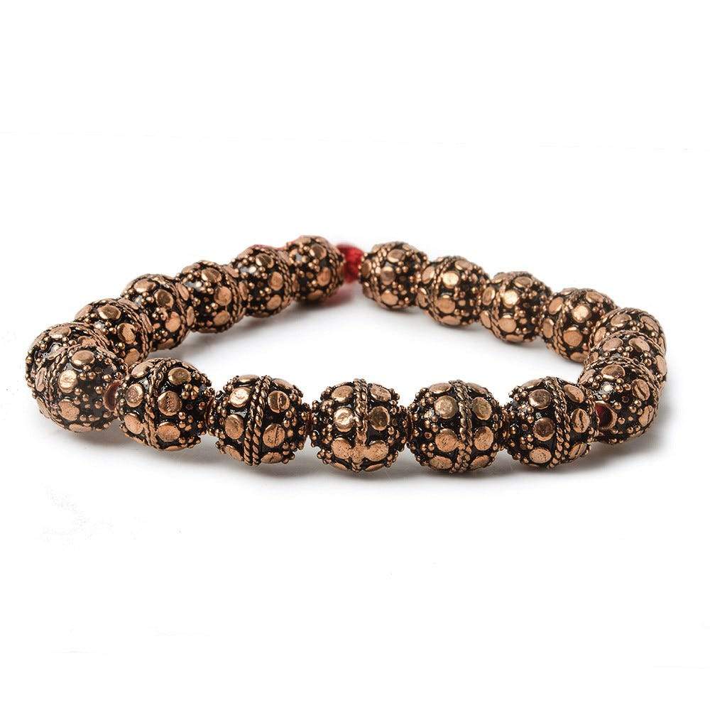 10mm Copper Bead Bead Round Dots 8 inch 18 pcs