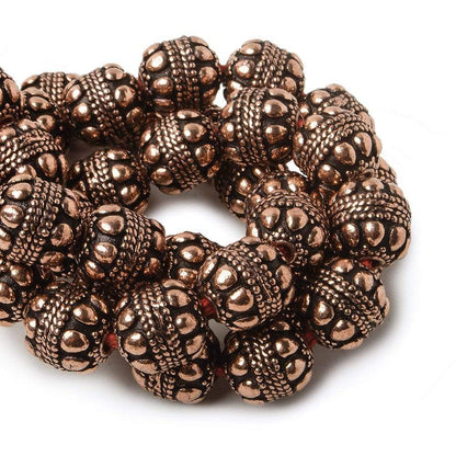 10mm Copper Bead Bead Round Dots and Rope center 8 inch 18 pcs