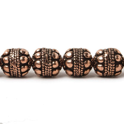 10mm Copper Bead Bead Round Dots and Rope center 8 inch 18 pcs