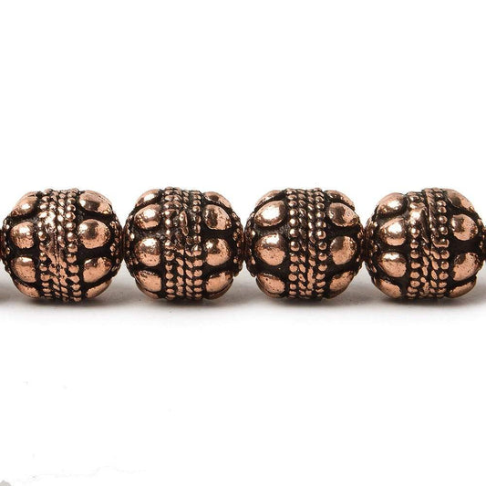 10mm Copper Bead Bead Round Dots and Rope center 8 inch 18 pcs