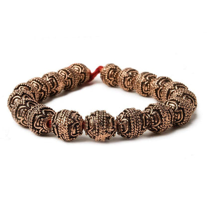 10mm Copper Bead Bead Round Four Leaf tip 8 inch 18 pcs