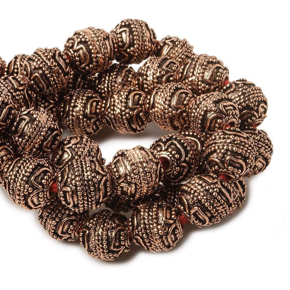 10mm Copper Bead Bead Round Four Leaf tip 8 inch 18 pcs