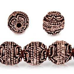 10mm Copper Bead Bead Round Four Leaf tip 8 inch 18 pcs