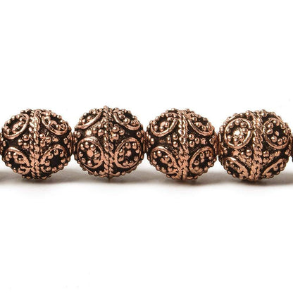 10mm Copper Bead Bead Round Miligrain Circles 8 inch 18 pcs