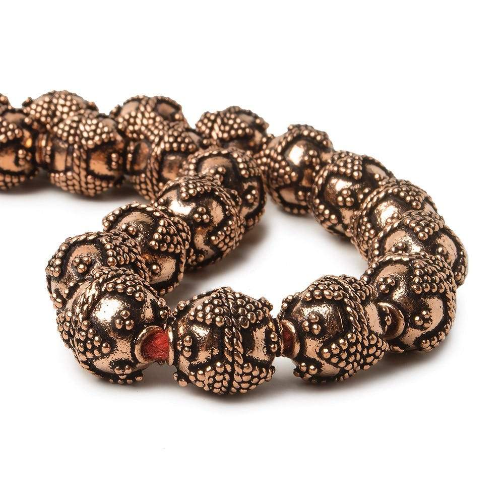 10mm Copper Bead Bead Round Miligrain Triangle 8 inch 18 pcs