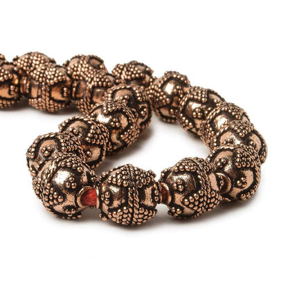 10mm Copper Bead Bead Round Miligrain Triangle 8 inch 18 pcs