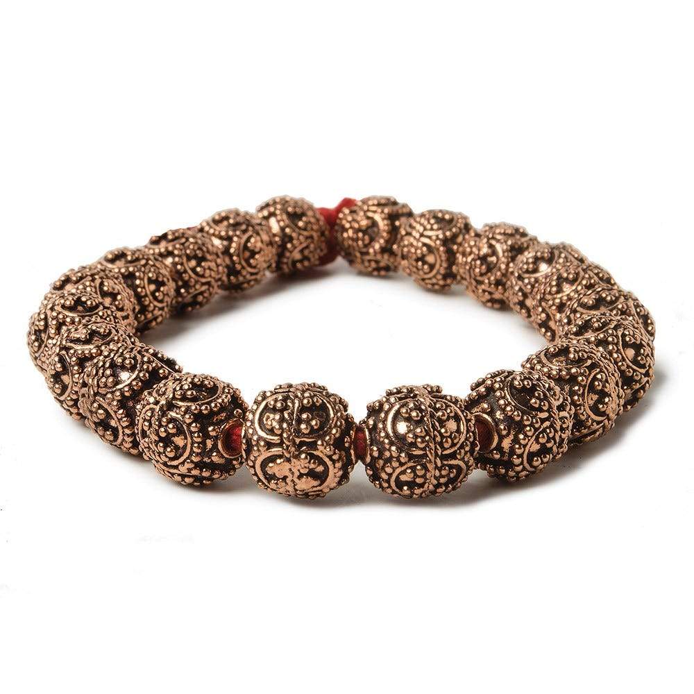 10mm Copper Bead Bead Roval Edwardian 8 inch 18 pcs