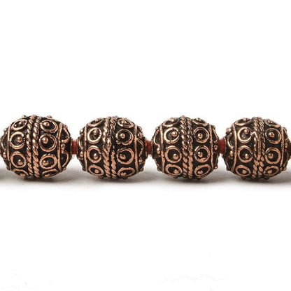 10mm Copper Bead Bead Roval Moroccan Circles 8 inch 18 pcs