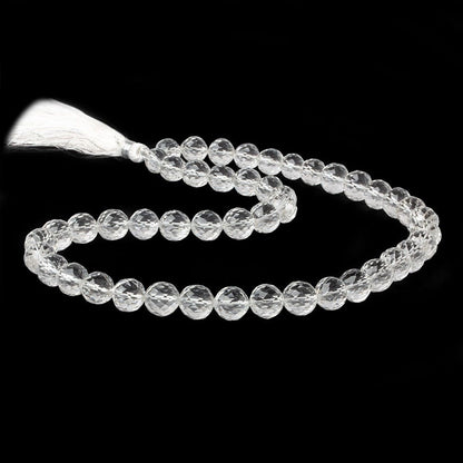 10mm Crystal Quartz Concave Faceted Round Beads 16 inch 43 pieces