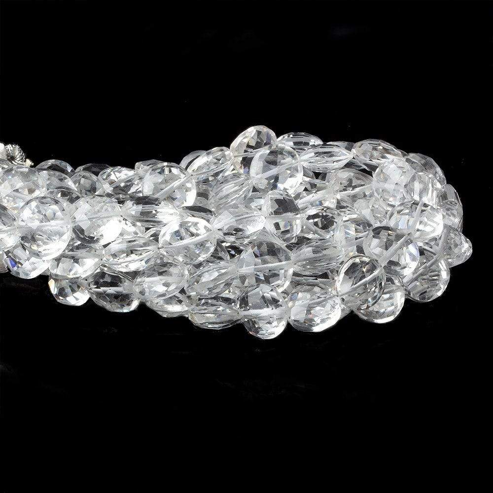 10mm Crystal Quartz Faceted Coin Beads 8 inch 20 pieces
