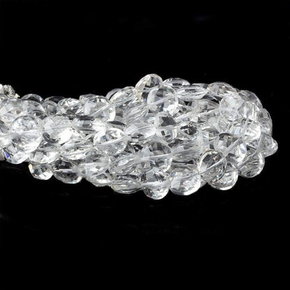 10mm Crystal Quartz Faceted Coin Beads 8 inch 20 pieces