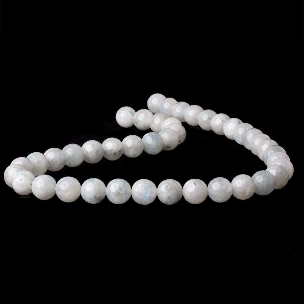 10mm Dendritic Rainbow Moonstone plain rounds 16 inch 40 beads A