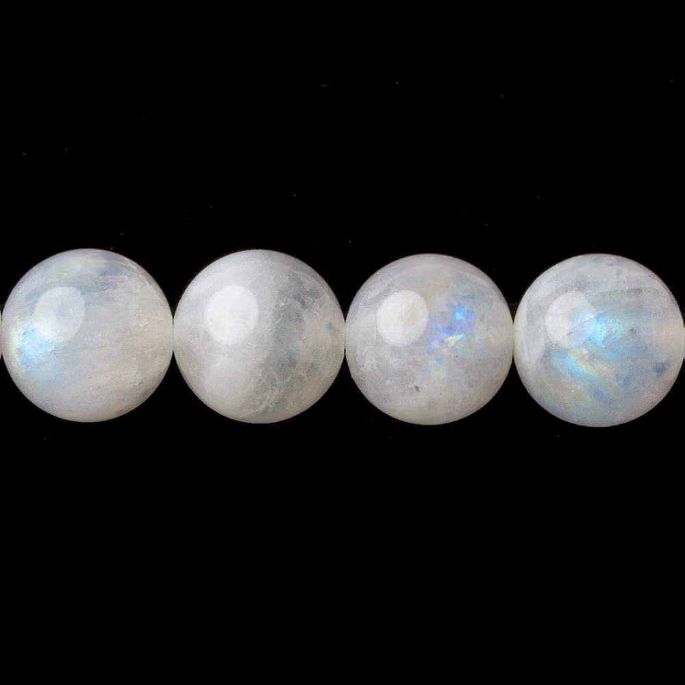 10mm Dendritic Rainbow Moonstone plain rounds 16 inch 40 beads A