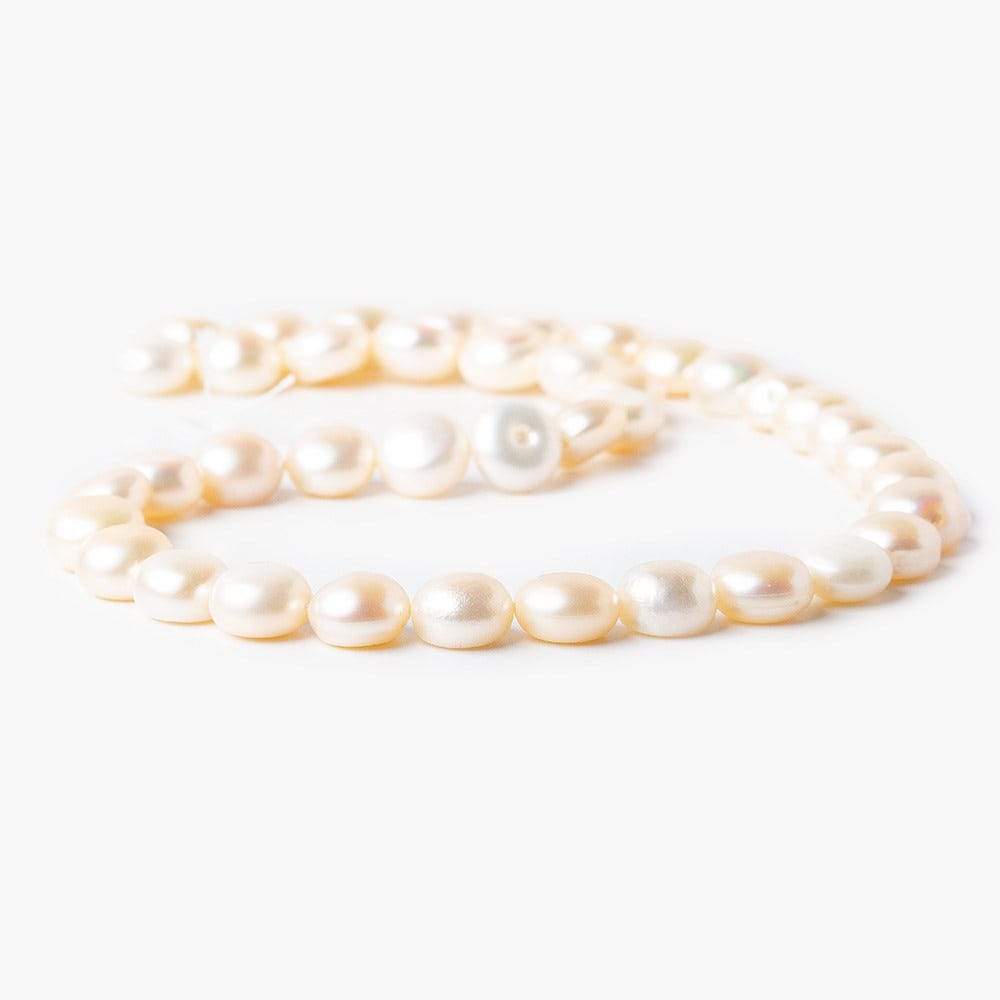 10mm Georgia Pale Peach Button Freshwater Pearls 15.5 inch 40 pieces