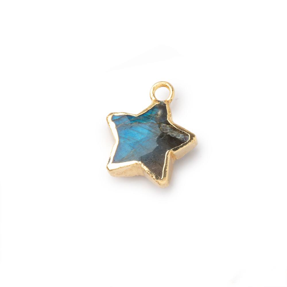 10-11mm Gold Leafed Labradorite Faceted Star Focal Pendant 1 piece