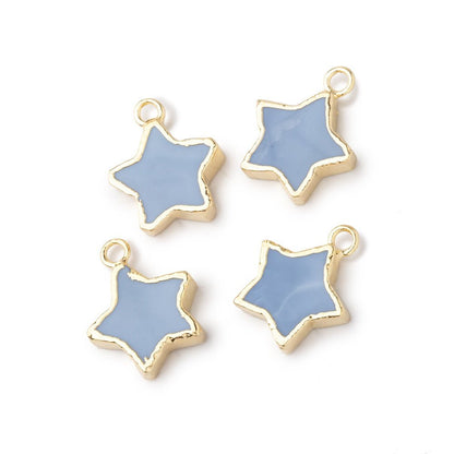 10mm Gold Leafed Owyhee Blue Opal Star Focal Pendant 1 piece