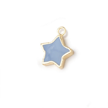 10mm Gold Leafed Owyhee Blue Opal Star Focal Pendant 1 piece