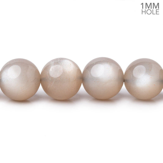 10mm Greige Moonstone Plain Round Beads 15.5 inch 39 pieces AAA 1mm Hole