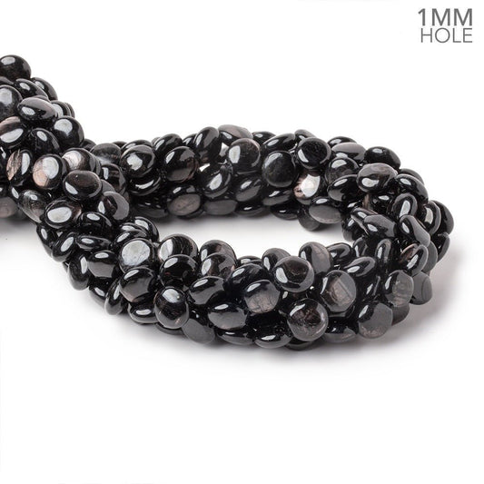 10mm Hypersthene Plain Coin Beads 15.5 inch 40 pieces 1mm Drill Hole