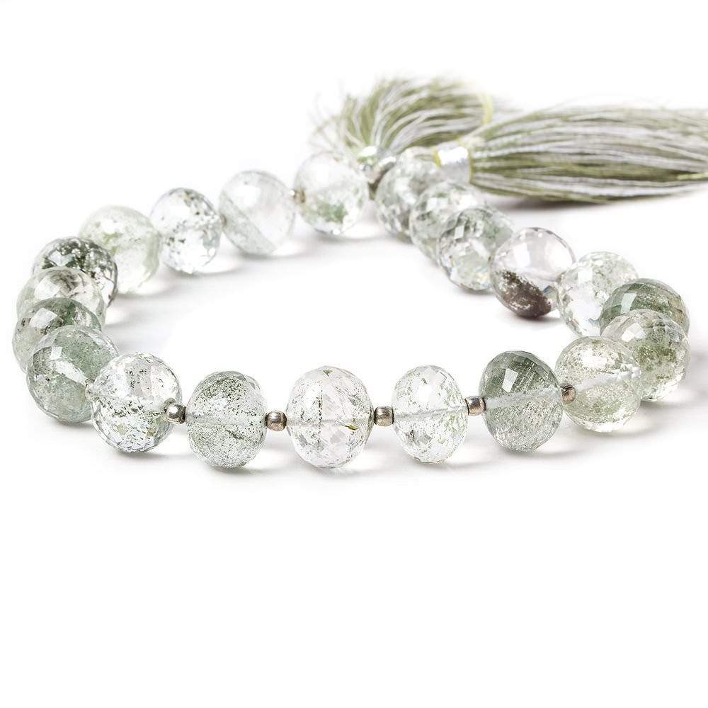 10mm Moss Quartz Faceted Rondelle 8 inch 21 pieces