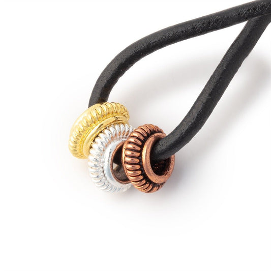 10mm Pinwheel Design Spacer Set of 10 Large Hole Beads