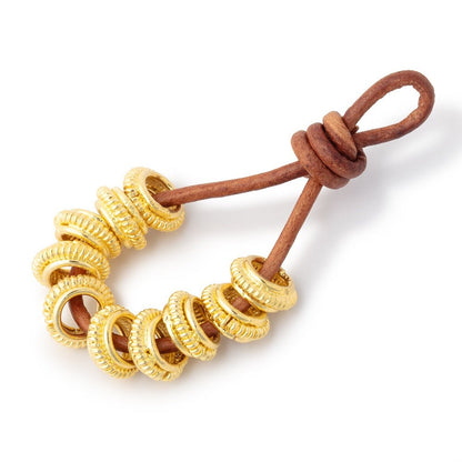 10mm Pinwheel Design Spacer Set of 10 Large Hole Beads