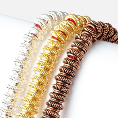 10mm Pinwheel Spacer with 4mm Large Hole 8 inch 43 Beads