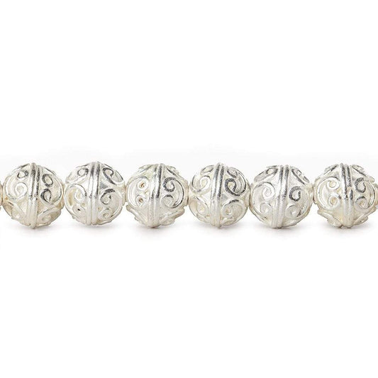 10mm Sterling Silver Plated Copper Simple Swirl Round 8 inch 21 Beads