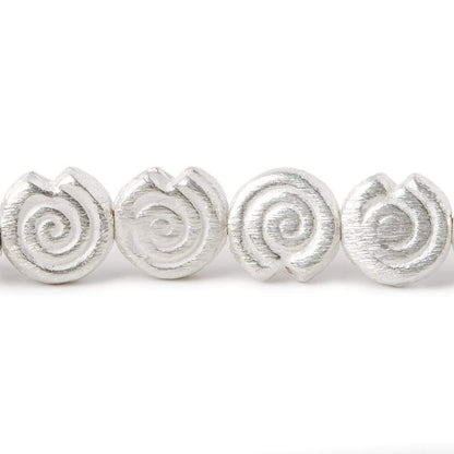 10mm Sterling Silver plated Copper Spiral Beads 8 inch  21 pieces