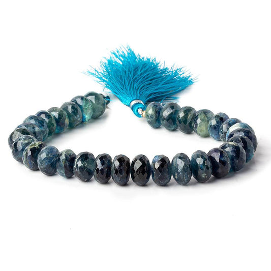 10mm Tanzanian Kyanite Faceted Rondelle Beads 32 beads 8 inch