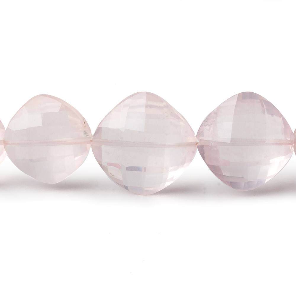 10x10-16x16mm Rose Quartz faceted pillows Beads 16.5 inch 34 pieces AA