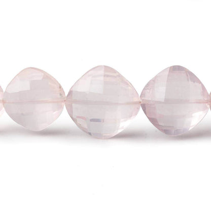 10x10-16x16mm Rose Quartz faceted pillows Beads 16.5 inch 34 pieces AA