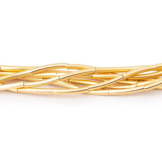 10x1.5mm Vermeil Tube Beads 8 inch 20 pieces