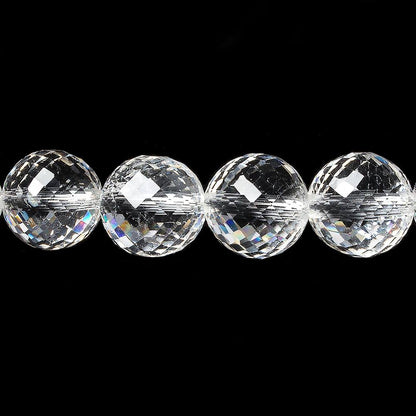 10mm Crystal Quartz faceted round beads 16 inch 42 pieces AAA
