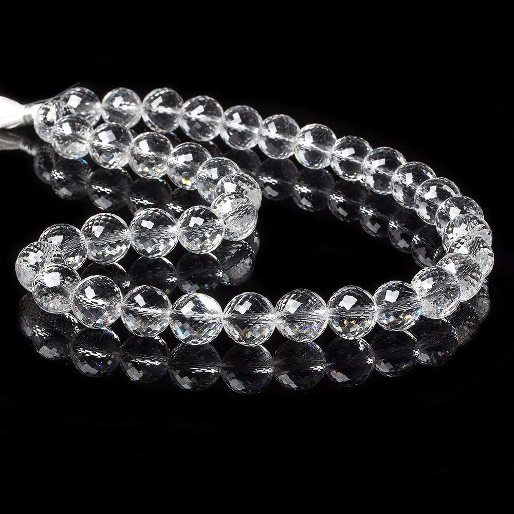 10mm Crystal Quartz faceted round beads 16 inch 42 pieces AAA