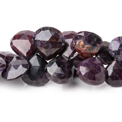 10-12mm Sugilite Faceted Heart Beads 8 inch 40 pieces AA