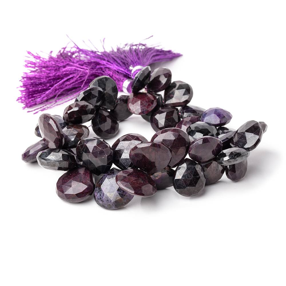 10-12mm Sugilite Faceted Heart Beads 8 inch 40 pieces AA