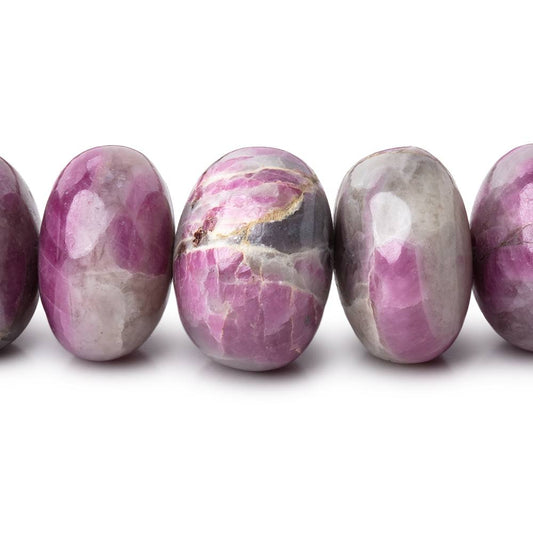 11-17mm Ruby in Marble Matrix Plain Rondelles 16.5 inch 49 Beads 1mm Hole