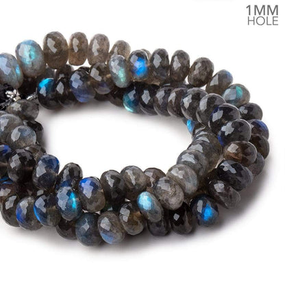 9.5mm Labradorite Faceted Rondelle Beads 8.5 inch 38 pieces AAA 1mm Hole