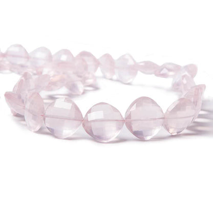 12x12-17x17mm Rose Quartz faceted pillow beads 16 inch 30 pieces