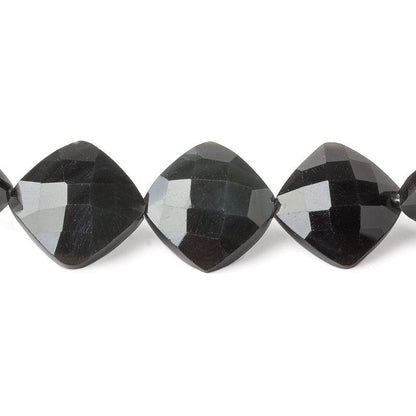 12x12mm - 14x14mm Rainbow Obsidian Straight Drilled Faceted Pillows 10 inch 16 beads