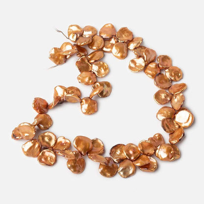 13x11-15x14mm Spice Orange Keshi Freshwater Pearls 16 inch 65 pieces