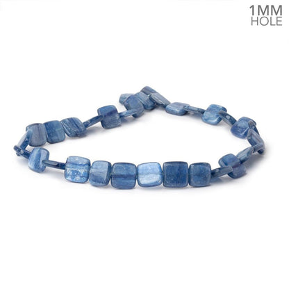 13x13mm Ceylon Blue Kyanite Plain Pillow Beads 16 inch 32 pieces 1mm Hole