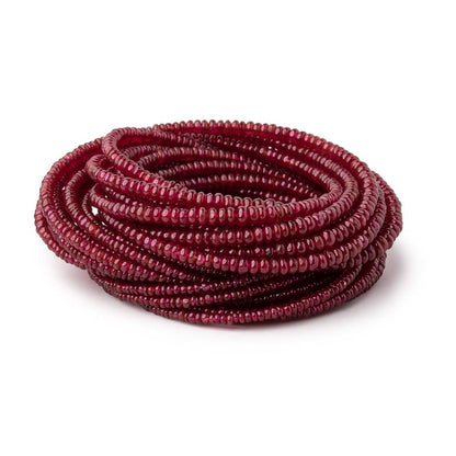 1.5-3mm Natural Ruby Plain Rondelle Beads 16 inch 325 pieces AAA
