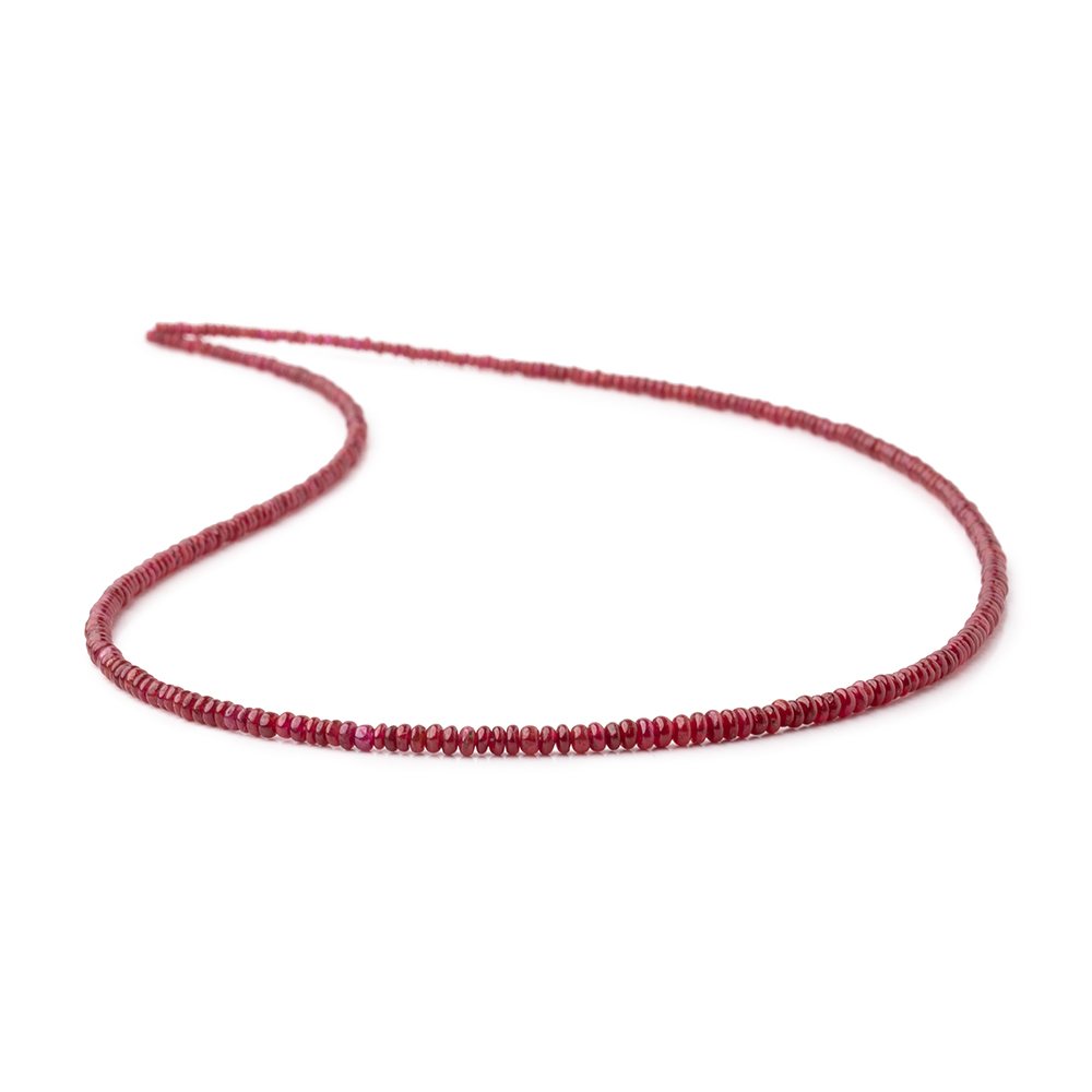1.5-3mm Natural Ruby Plain Rondelle Beads 17 inch 350 pieces AAA