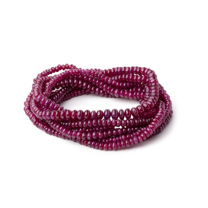 1.5-4mm Ruby Plain Rondelle Beads Lot of 3 Strands AA