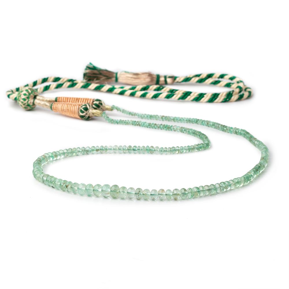 1.5-5.8mm Emerald Plain Rondelle Beads 19 inch 220 pieces AA