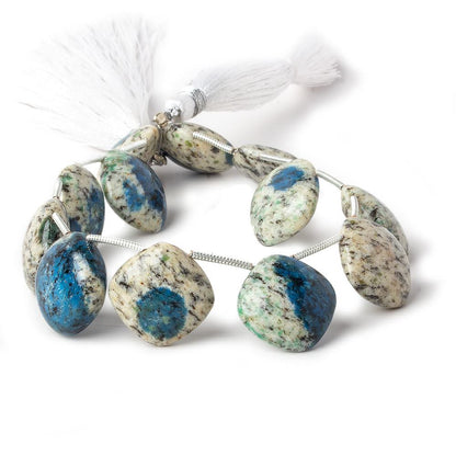 15mm K2 Azurite Granite "K2 Jasper" plain pillow beads 8 inch 12 pieces